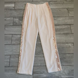 Cinq à Sept Ruthy Sequined Light Pink Straight Leg Pants